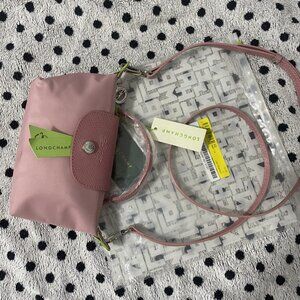 Petal Pink Canvas💐 Unused Longchamp Green Mini • Crossbody XS